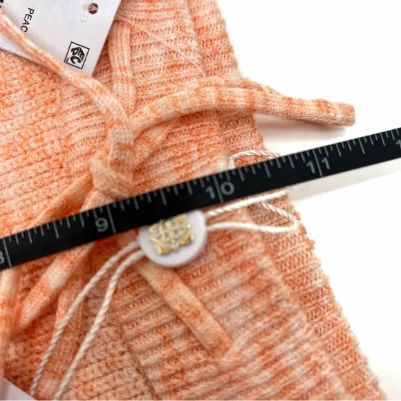 WAYF Ribbed Knit Drawstring Shorts Peach Size Medium - Picture 10 of 11